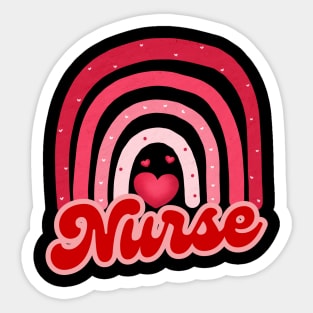 Nurse Valentine Rainbow Cute Valentines Day Sticker